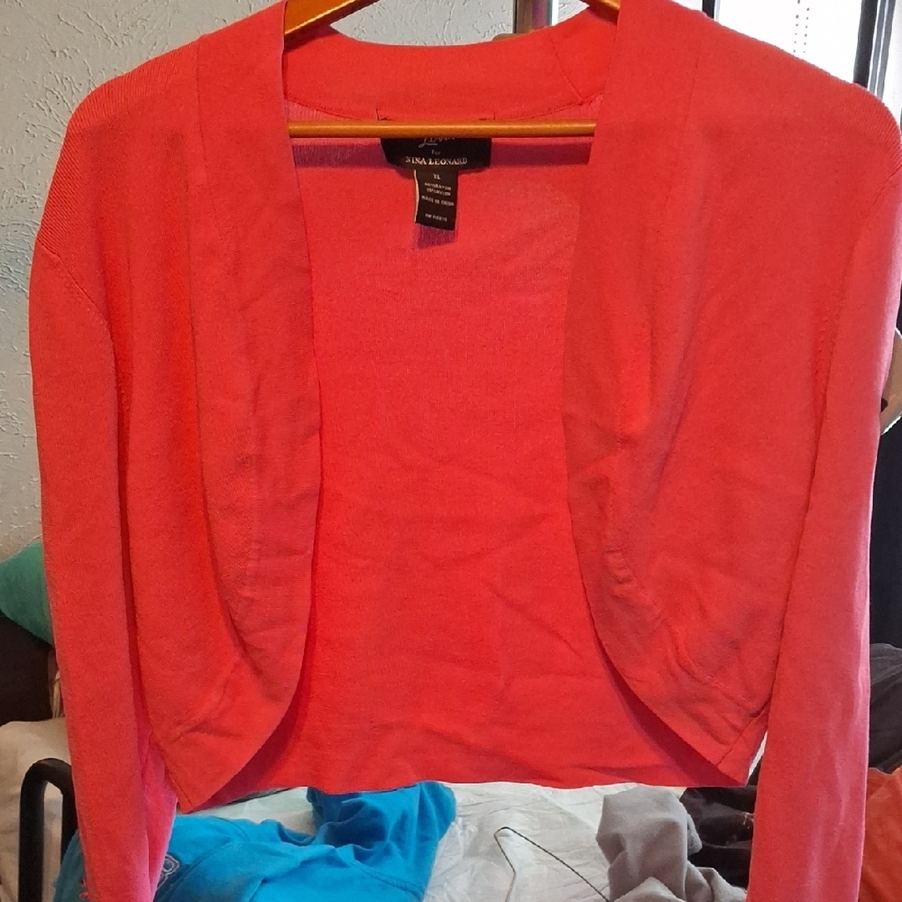 Coral Open Front Cardigan